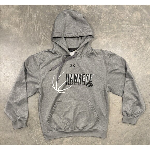 Under Armour Iowa Hawkeyes Basketball Hoodie Sweatshirt Mens Size Small Gray - Picture 1 of 6